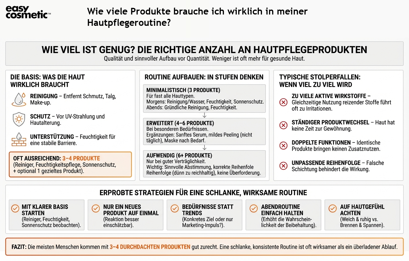 Wie viele Produkte brauche ich wirklich in meiner Hautpflegeroutine?