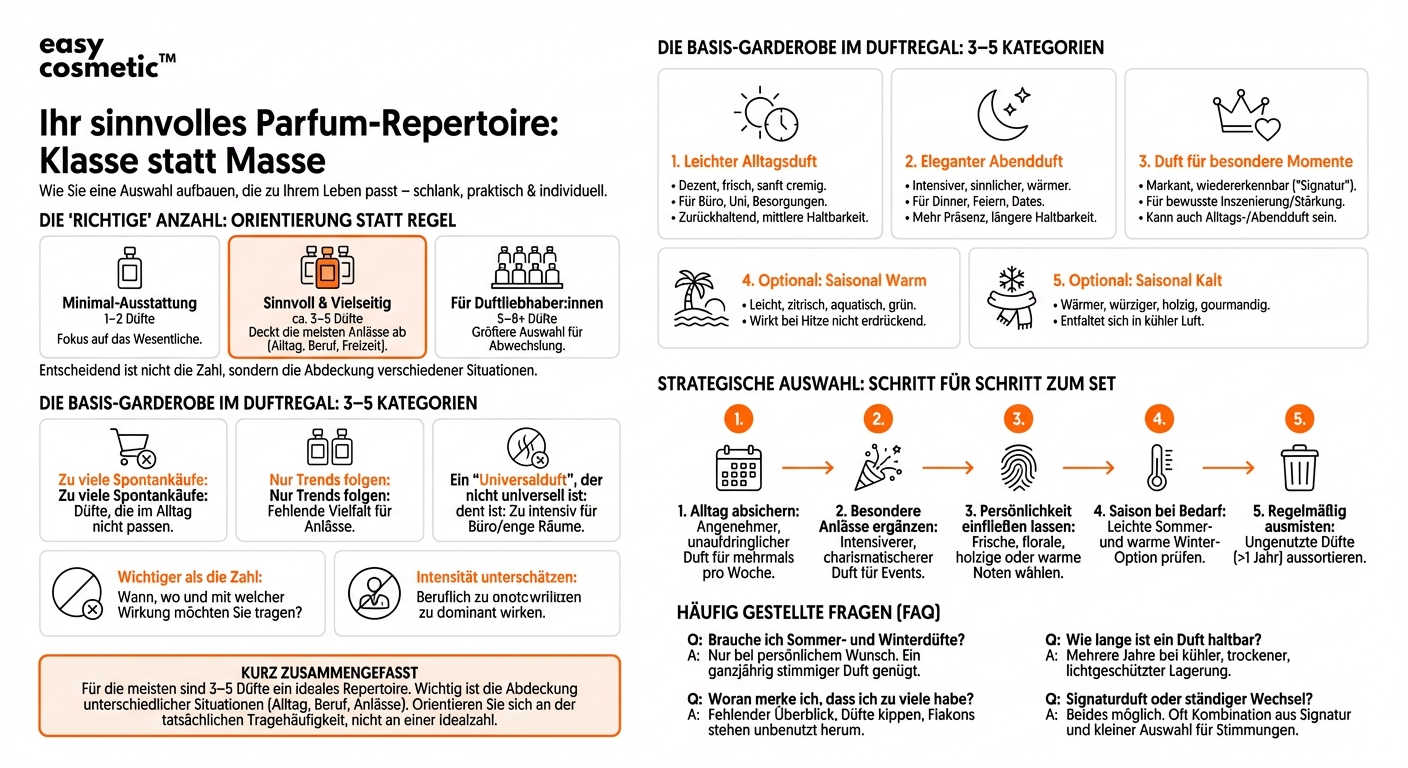 Wie viele verschiedene Düfte sollte man besitzen, um für die meisten Anlässe gut ausgestattet zu sein?