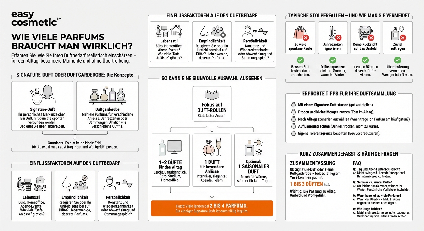 Wie viele verschiedene Parfums sollte man besitzen – reicht ein Signature-Duft oder braucht man mehrere für verschiedene Anlässe?