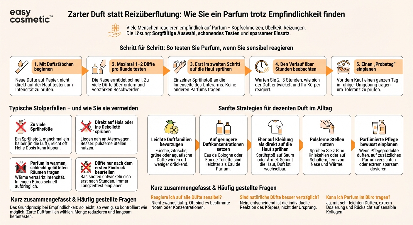 Wie wähle ich ein Parfum aus, wenn ich empfindlich auf starke oder süße Düfte reagiere?