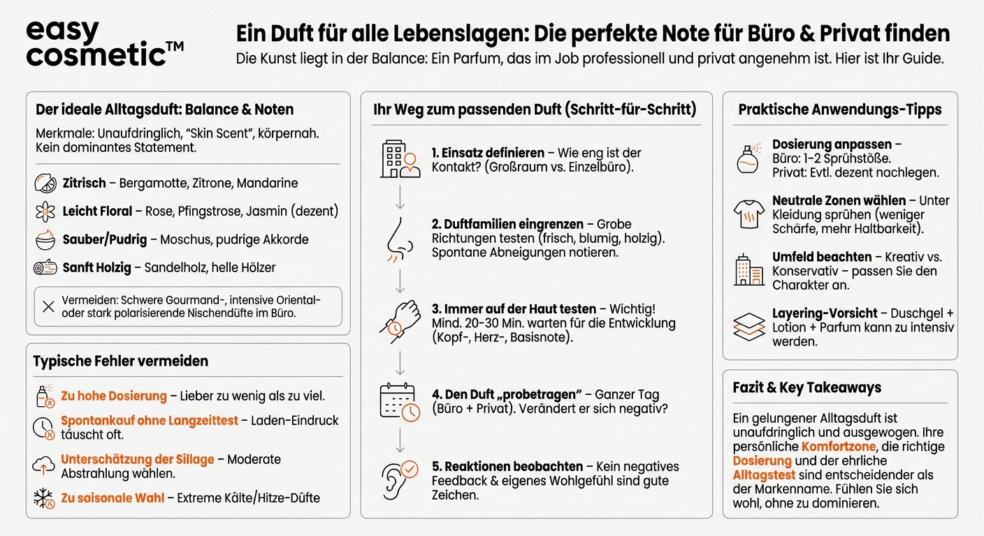 Wie wähle ich einen Duft, der sowohl im beruflichen als auch im privaten Kontext tragbar ist?