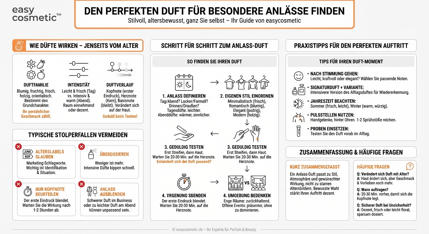 Wie wähle ich einen Duft für besondere Anlässe, der zu meinem Alter und meinem persönlichen Stil passt?