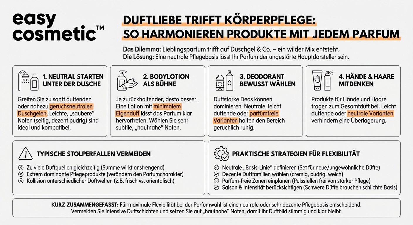 Wie wähle ich Körperpflegeprodukte, wenn ich gerne sehr unterschiedliche Parfums trage?