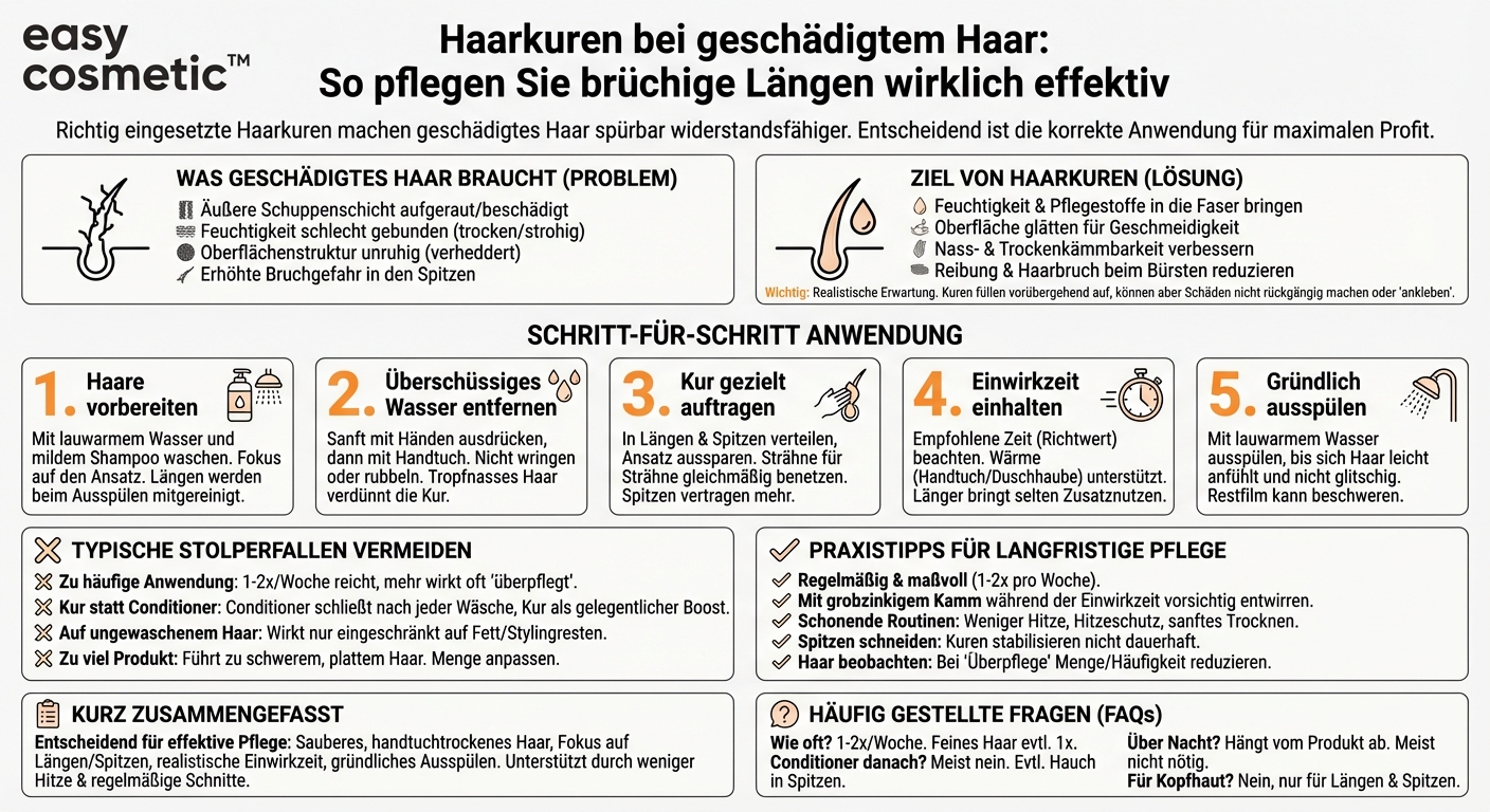 Wie wende ich Haarkuren bei stark geschädigtem oder brüchigem Haar am effektivsten an?