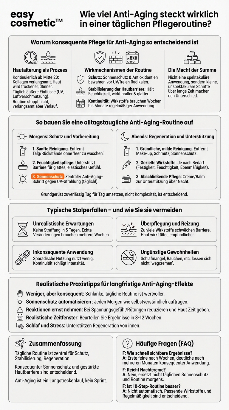 Wie wichtig ist eine tägliche Pflegeroutine für Anti-Aging-Ergebnisse?