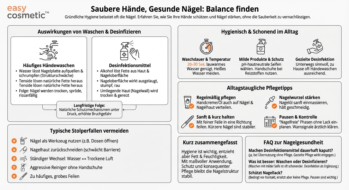 Wie wirken sich häufiges Händewaschen und Desinfektionsmittel auf die Nagelgesundheit aus?