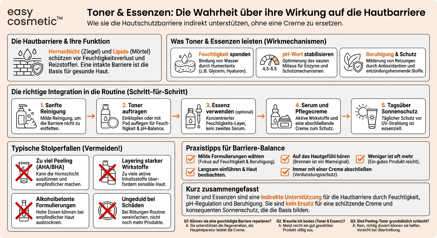 Wie wirken Toner und Essenzen auf die Hautbarriere und können sie diese stärken?