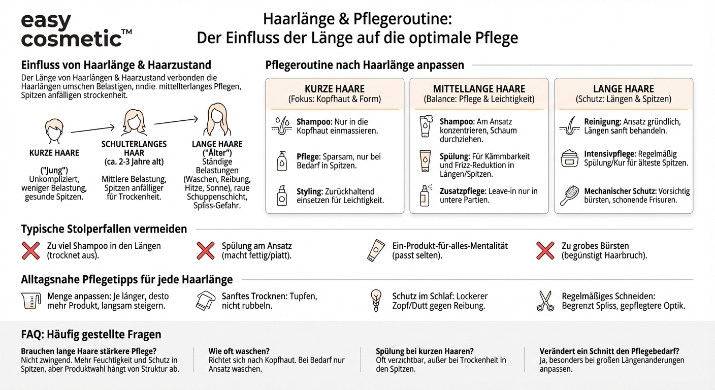 Wie wirkt sich die Haarlänge auf die benötigte Pflege aus?