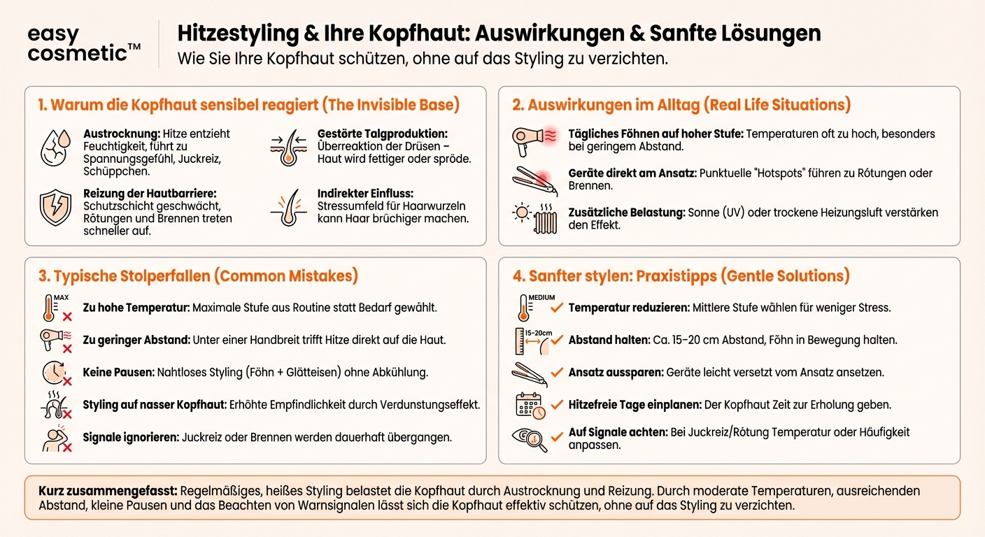 Wie wirkt sich häufiges Styling mit Hitze auf die Kopfhaut aus?