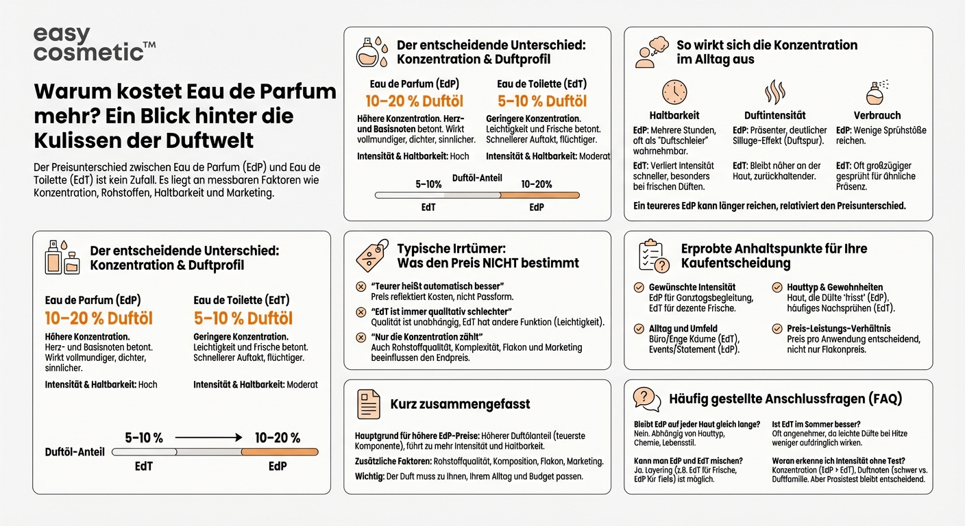 Wodurch entstehen die großen Preisunterschiede zwischen Eau de Parfum und Eau de Toilette?