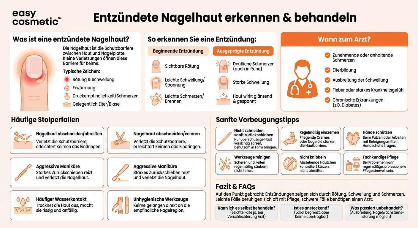 Woran erkenne ich, dass meine Nagelhaut entzündet ist und wann sollte ich zum Arzt gehen?