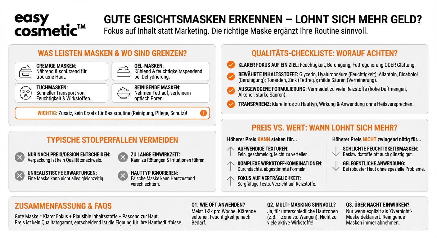 Woran erkenne ich eine hochwertige Gesichtsmaske und lohnt sich ein höherer Preis?