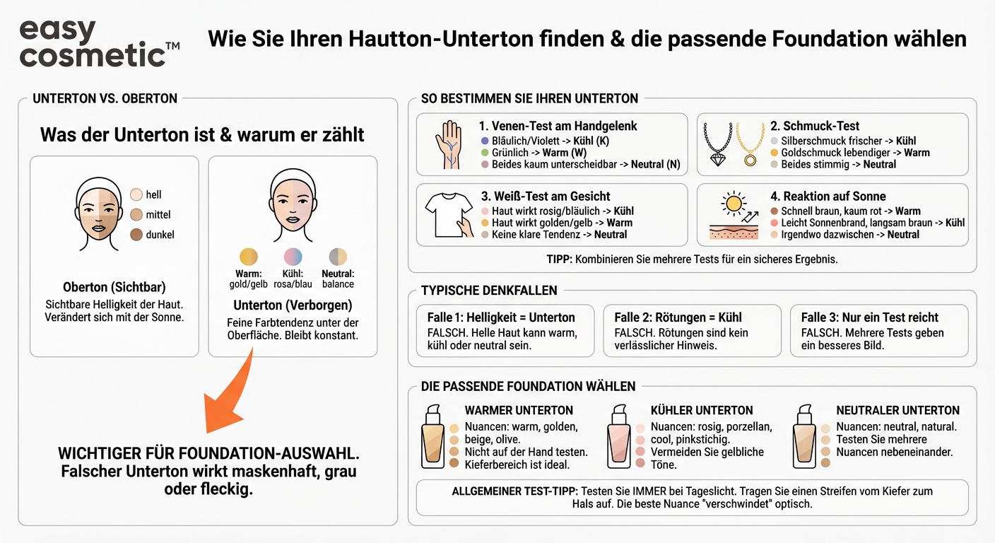 Woran erkenne ich meinen Unterton (warm, kühl, neutral) für die Foundation-Auswahl?