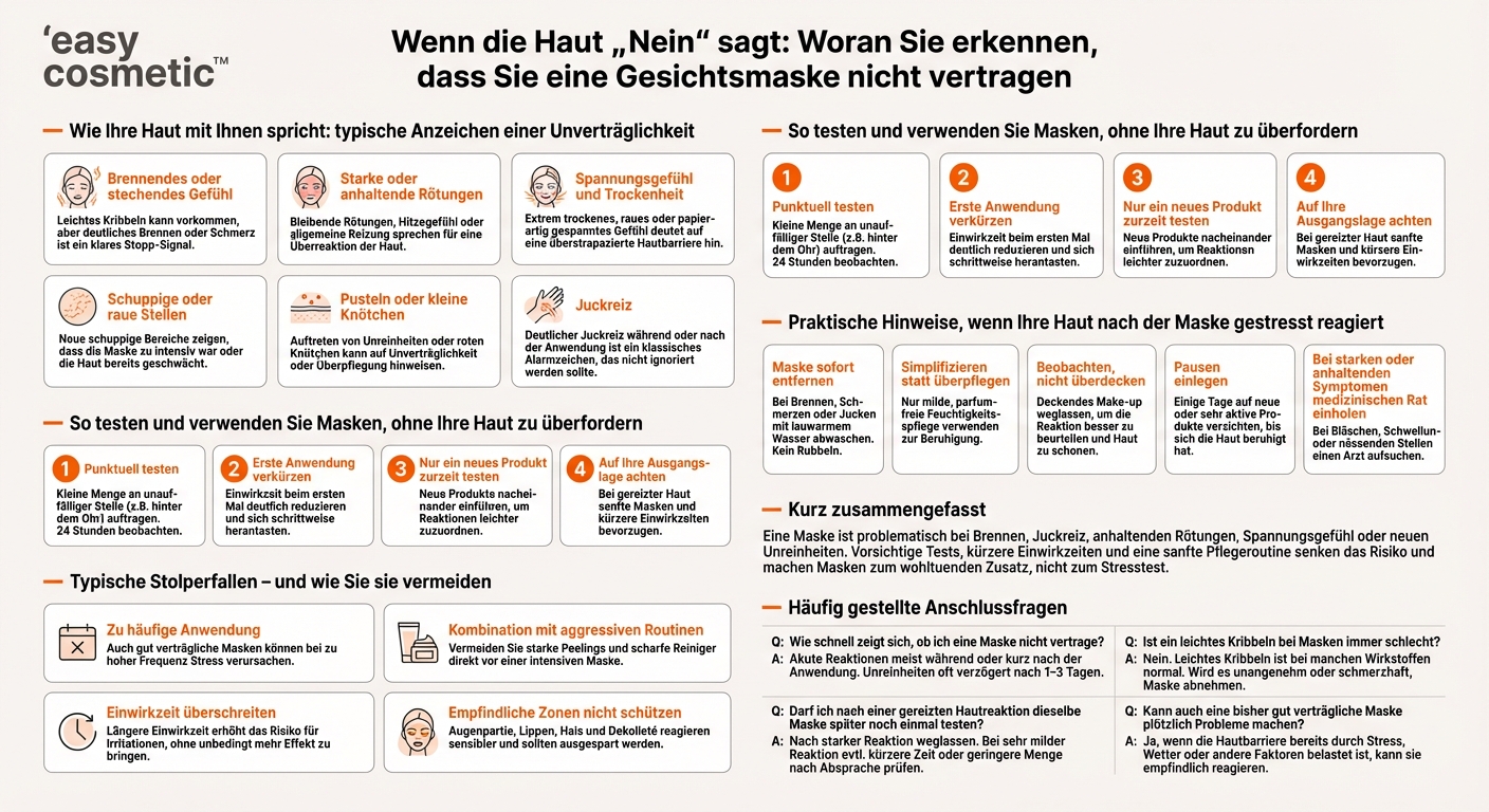 Woran erkenne ich, ob meine Haut eine Maske nicht verträgt?
