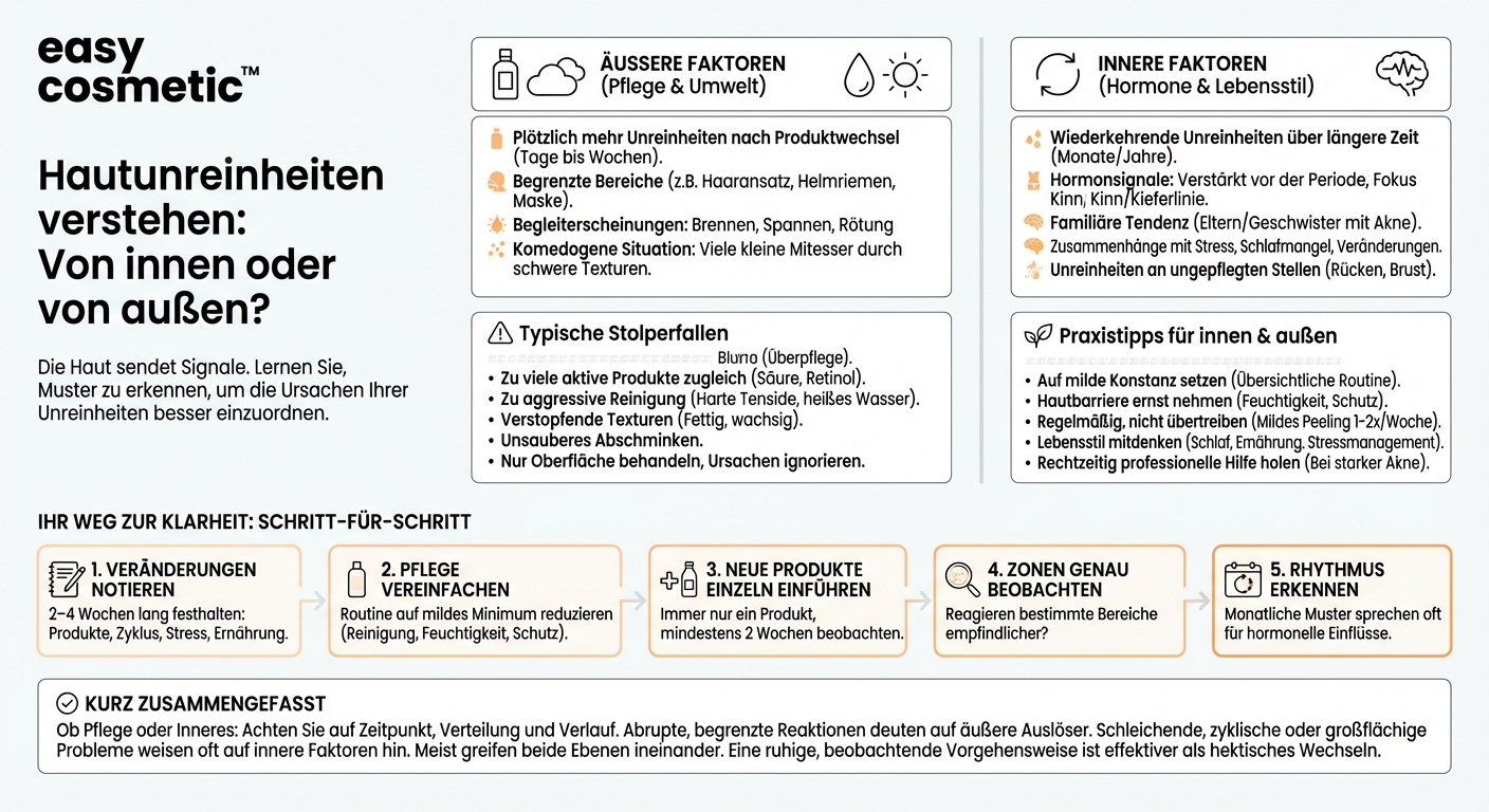 Woran erkenne ich, ob meine Unreinheiten von falscher Pflege oder von inneren Ursachen kommen?