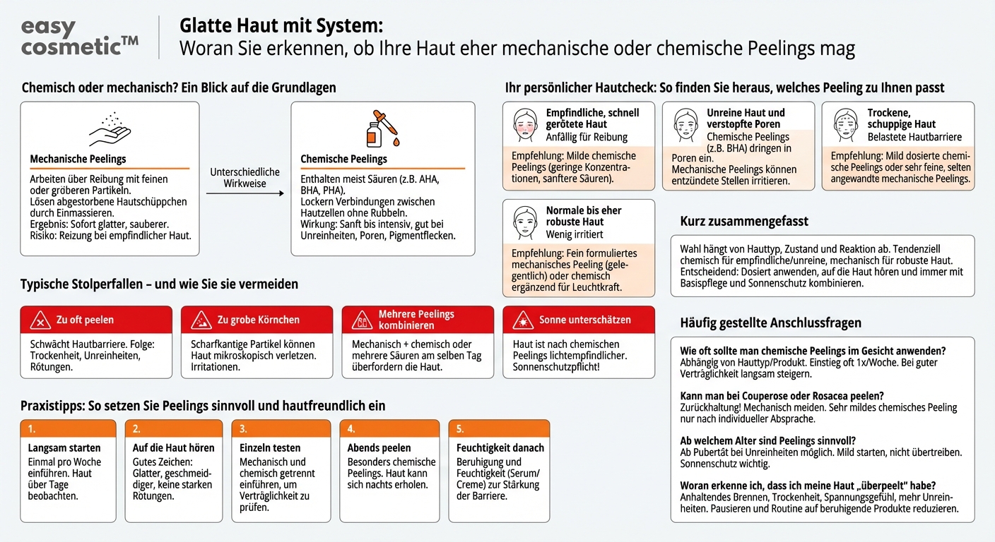Woran erkennt man, ob die eigene Haut eher von mechanischen oder chemischen Peelings profitiert?