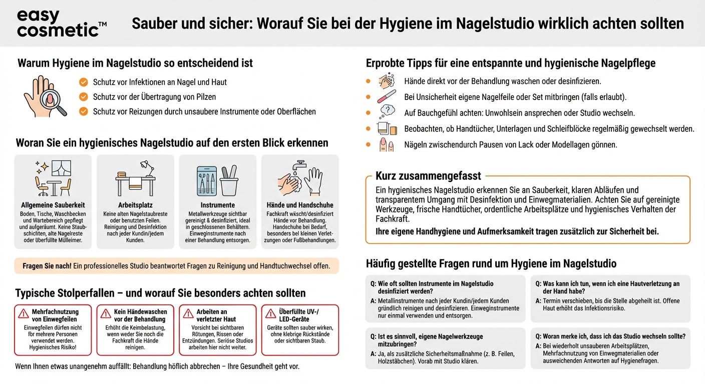 Worauf sollte ich bei der Hygiene im Nagelstudio achten?