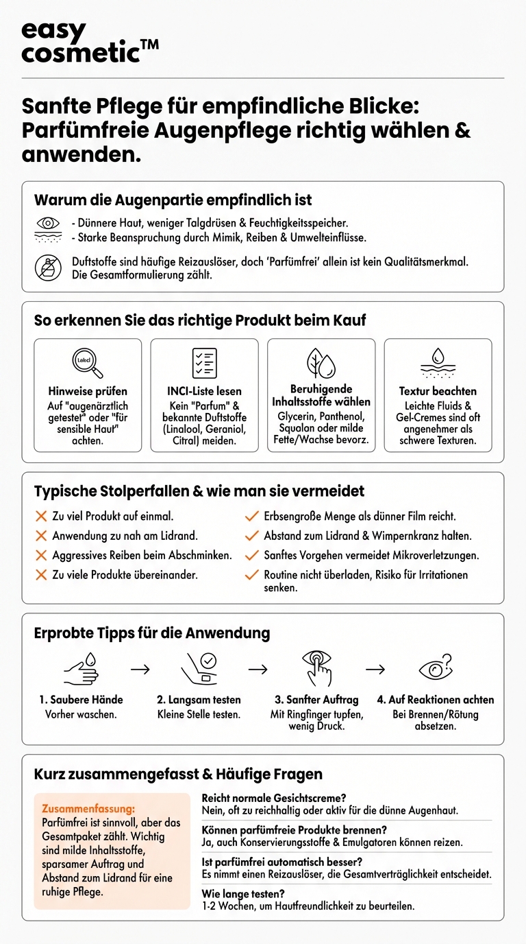 Worauf sollte ich bei parfümfreier Augenpflege achten?