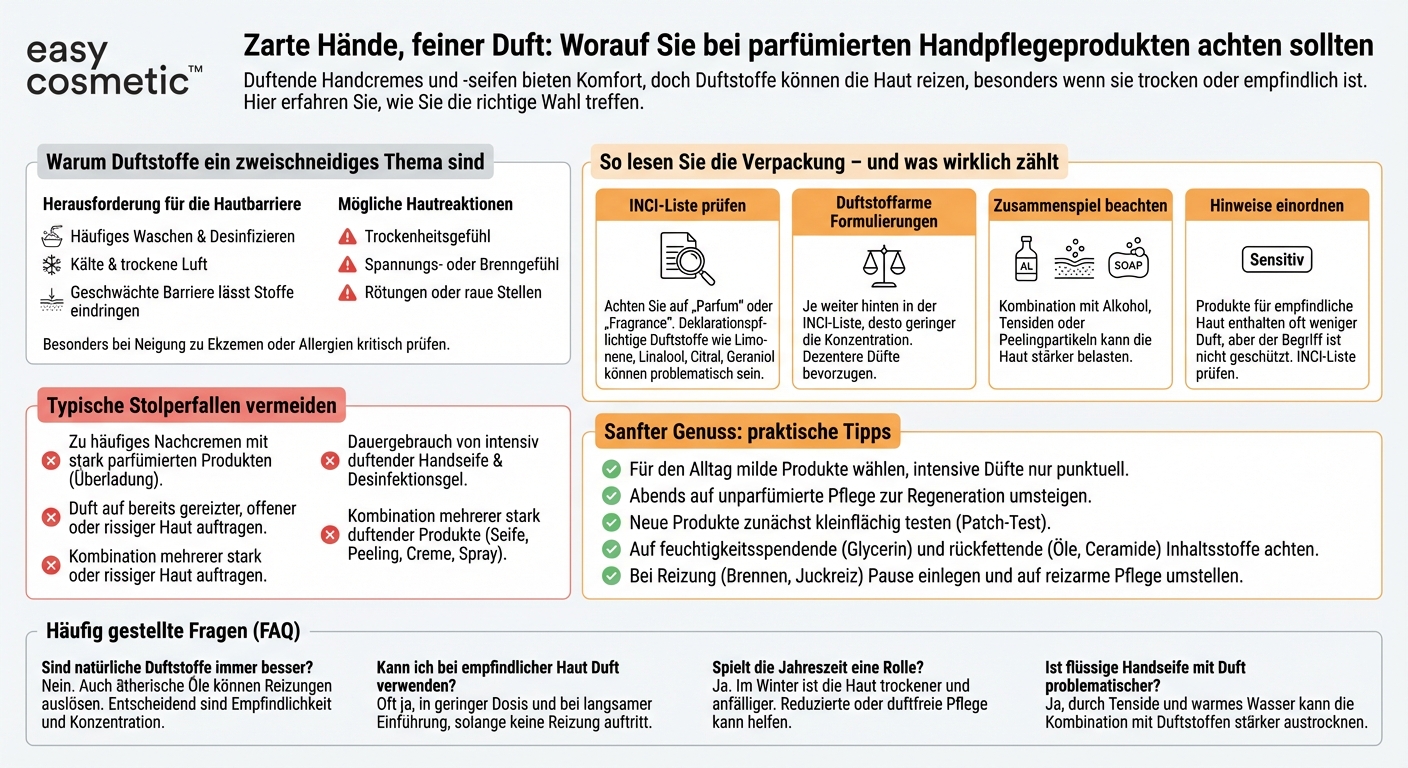 Worauf sollte man bei Handpflegeprodukten mit Duftstoffen achten?