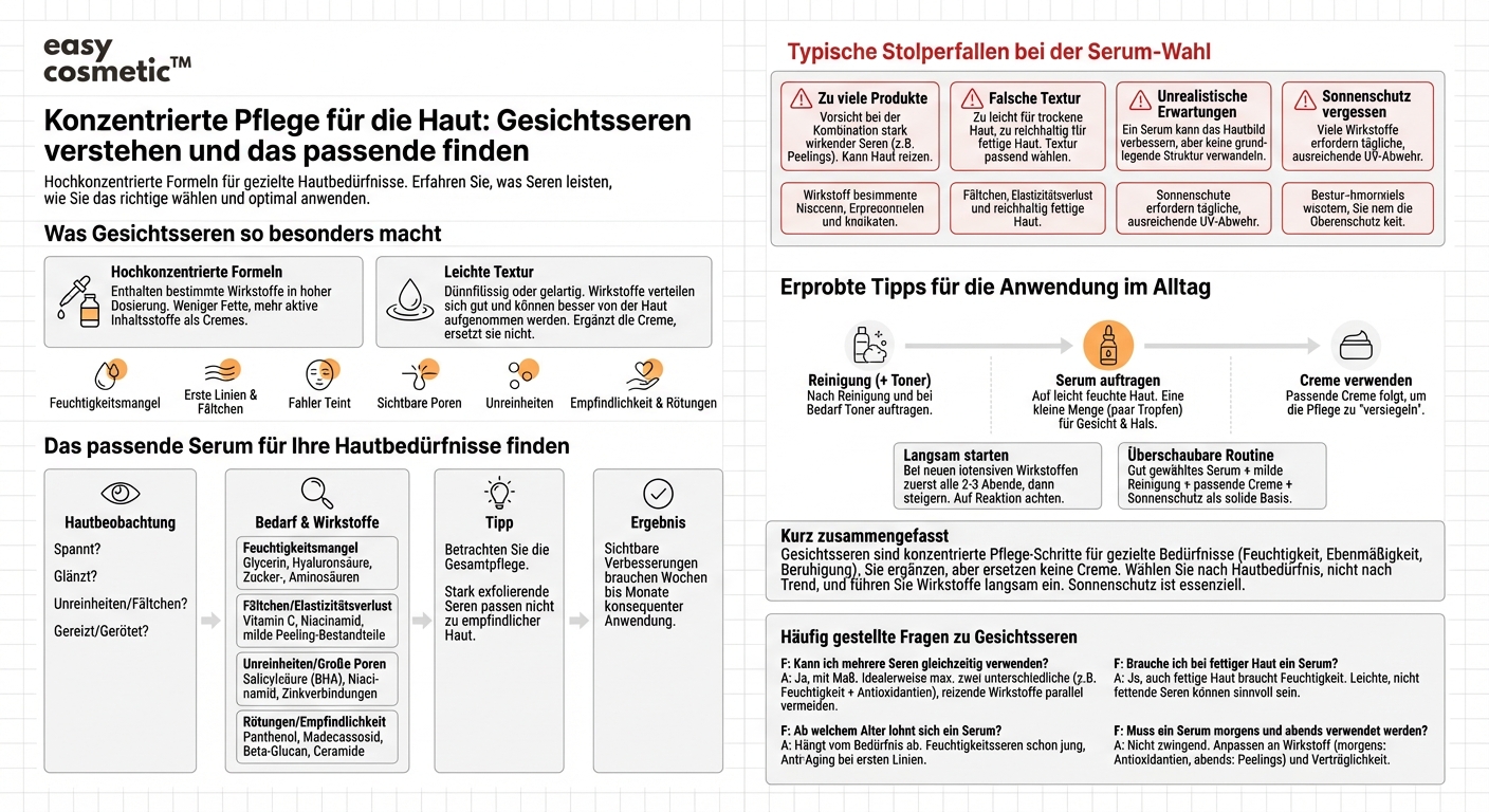 Wozu dienen Gesichtsseren und wie wählt man das richtige Serum aus?