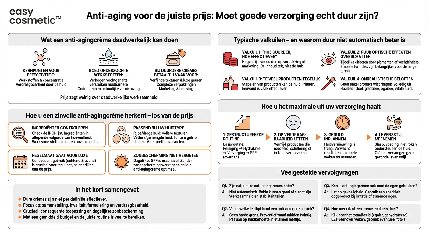Zijn dure anti-agingcrèmes echt effectiever dan goedkopere producten?