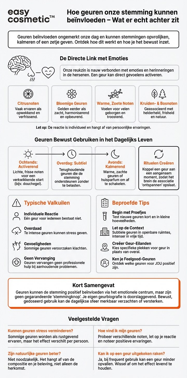 Zijn er geuren die de stemming positief kunnen beïnvloeden?