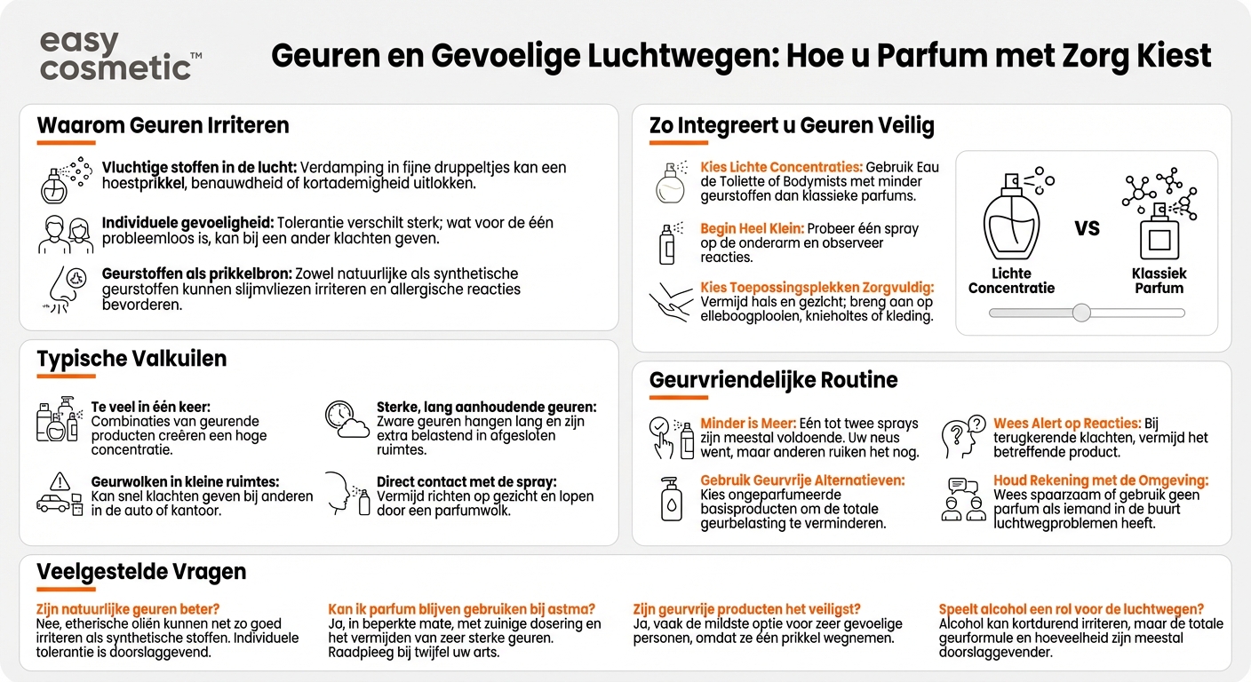 Zijn er parfums die bijzonder geschikt zijn voor mensen met astma of luchtwegproblemen, of juist beter vermeden kunnen worden?