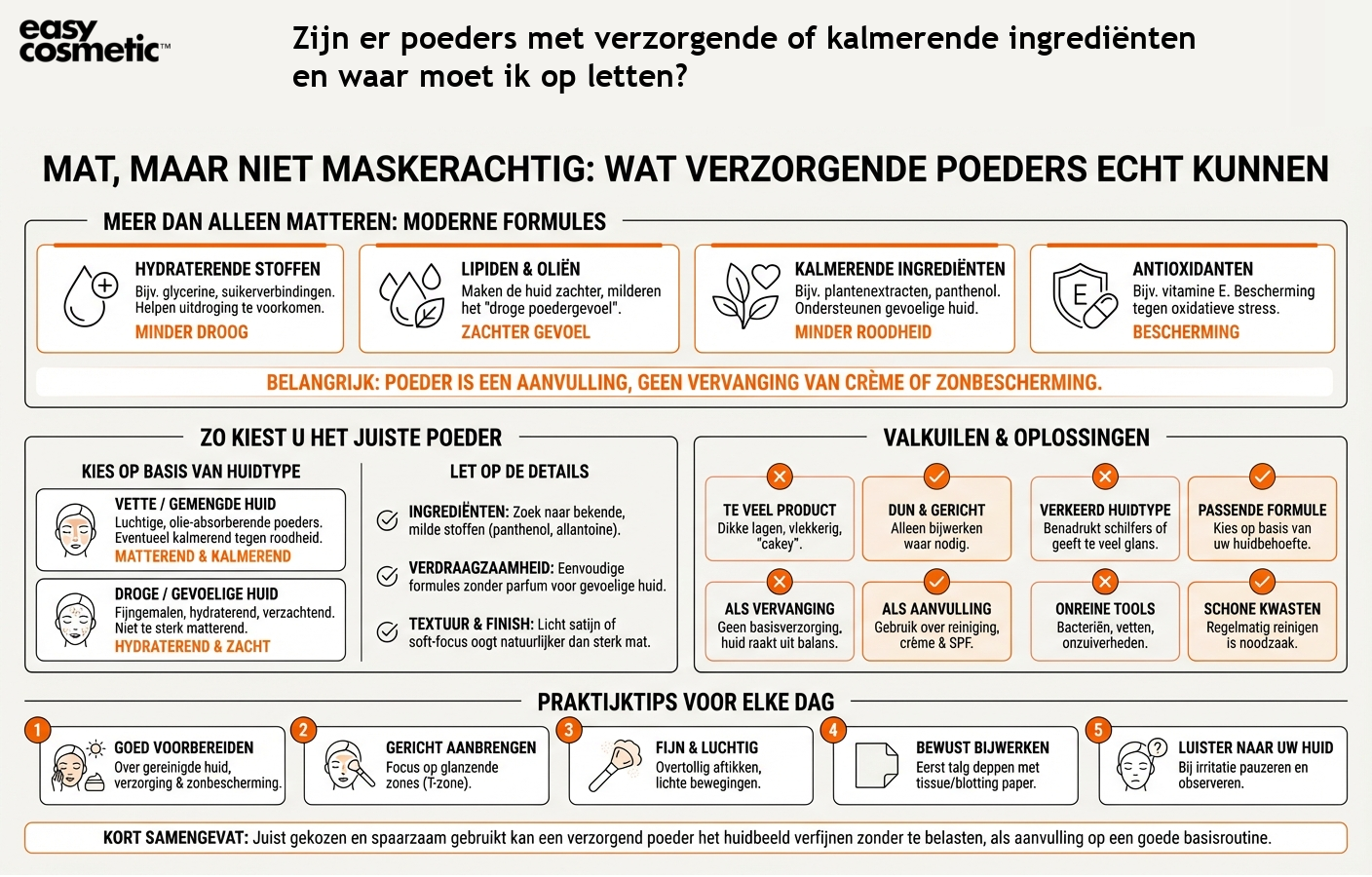 Zijn er poeders met verzorgende of kalmerende ingrediënten en waar moet ik op letten?