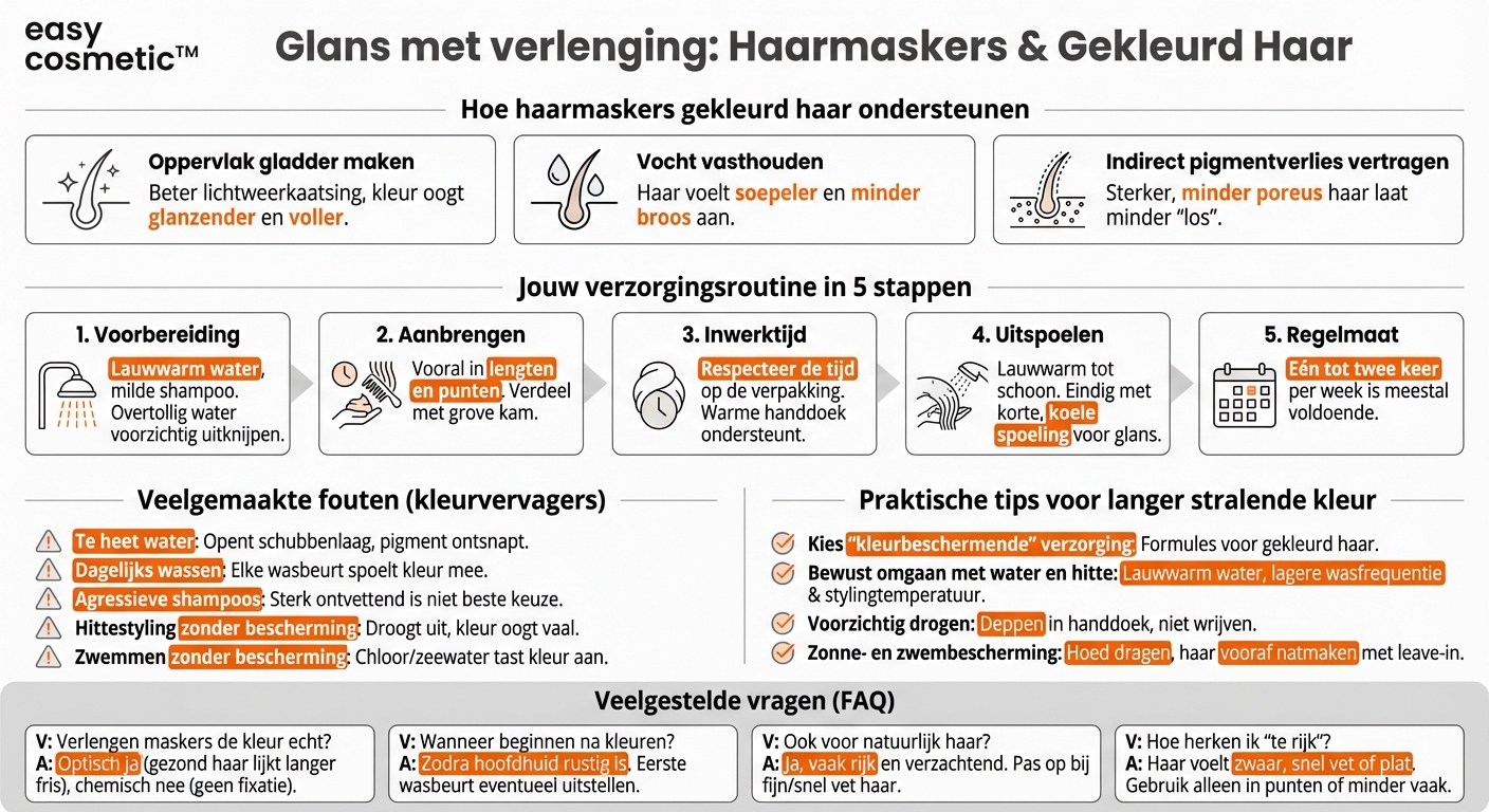 Zijn er speciale haarmaskers die de haarkleur langer stralend houden?