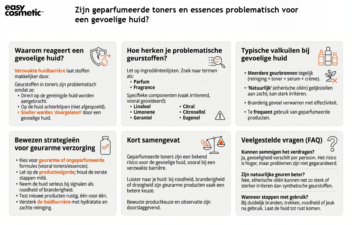 Zijn geparfumeerde toners en essences problematisch voor een gevoelige huid?