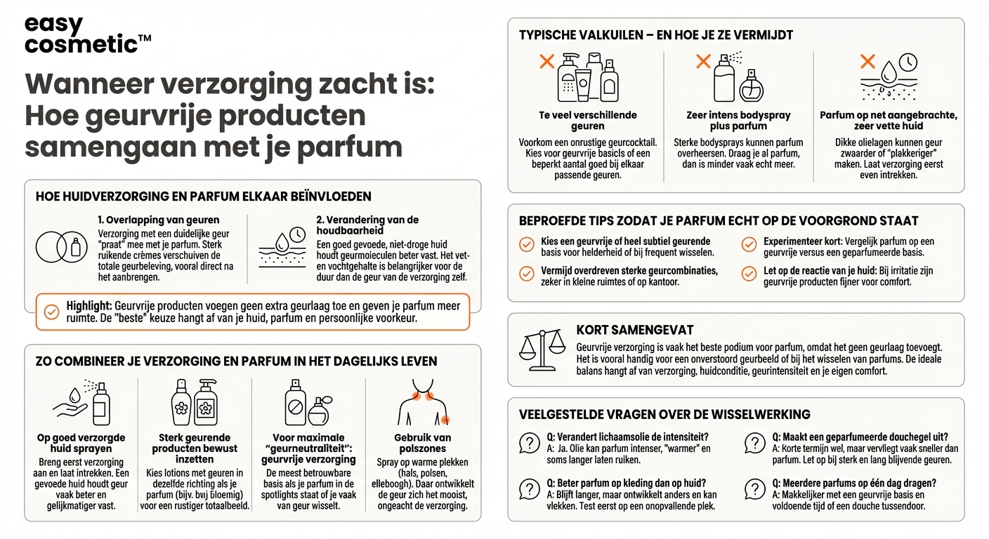 Zijn geurvrije verzorgingsproducten over het algemeen beter geschikt om parfum op de voorgrond te zetten?