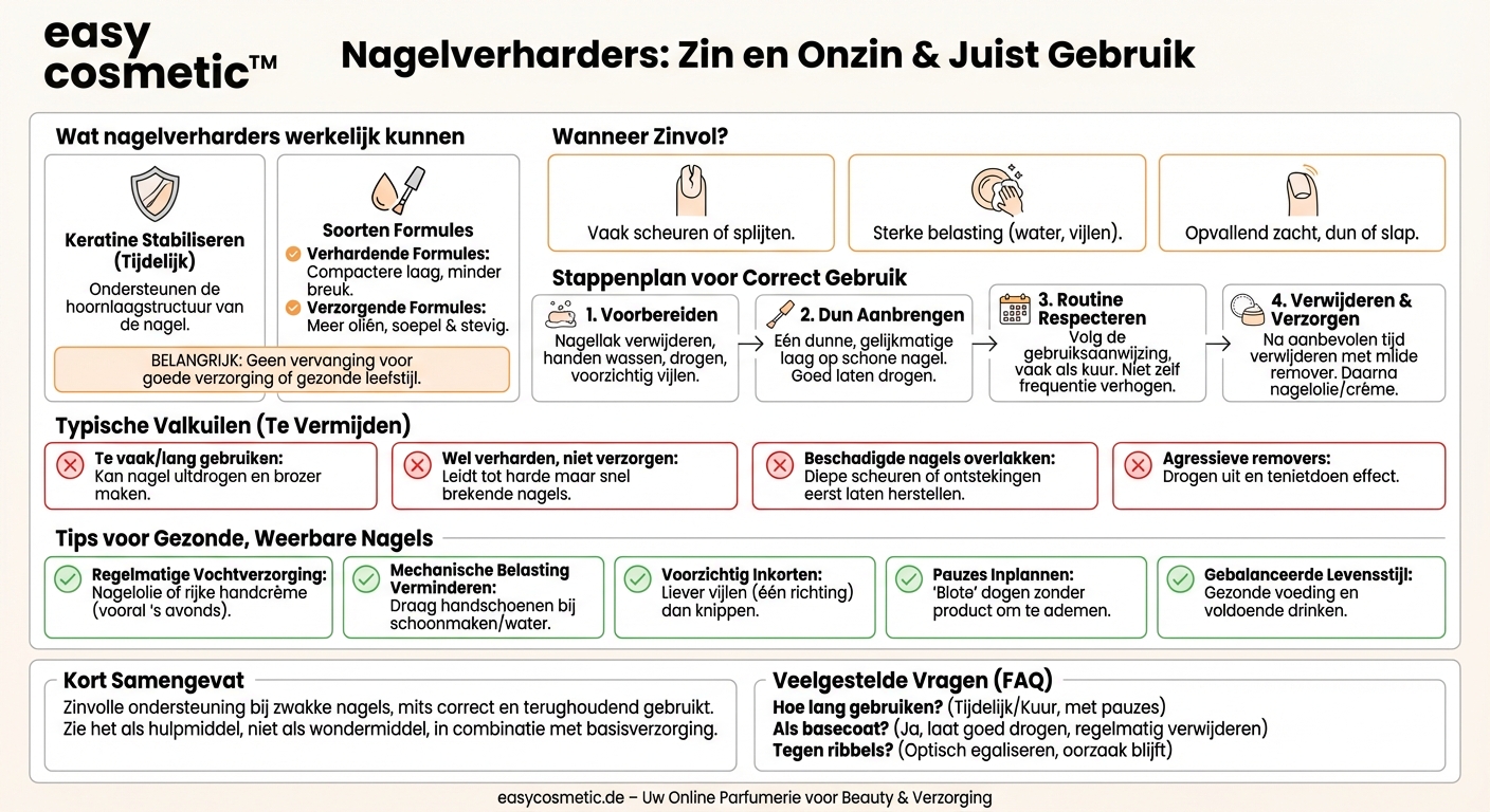 Zijn nagelverharders zinvol en hoe gebruik ik ze correct?