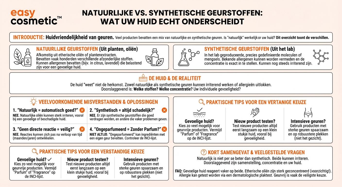 Zijn natuurlijke geurstoffen beter of huidvriendelijker dan synthetische?