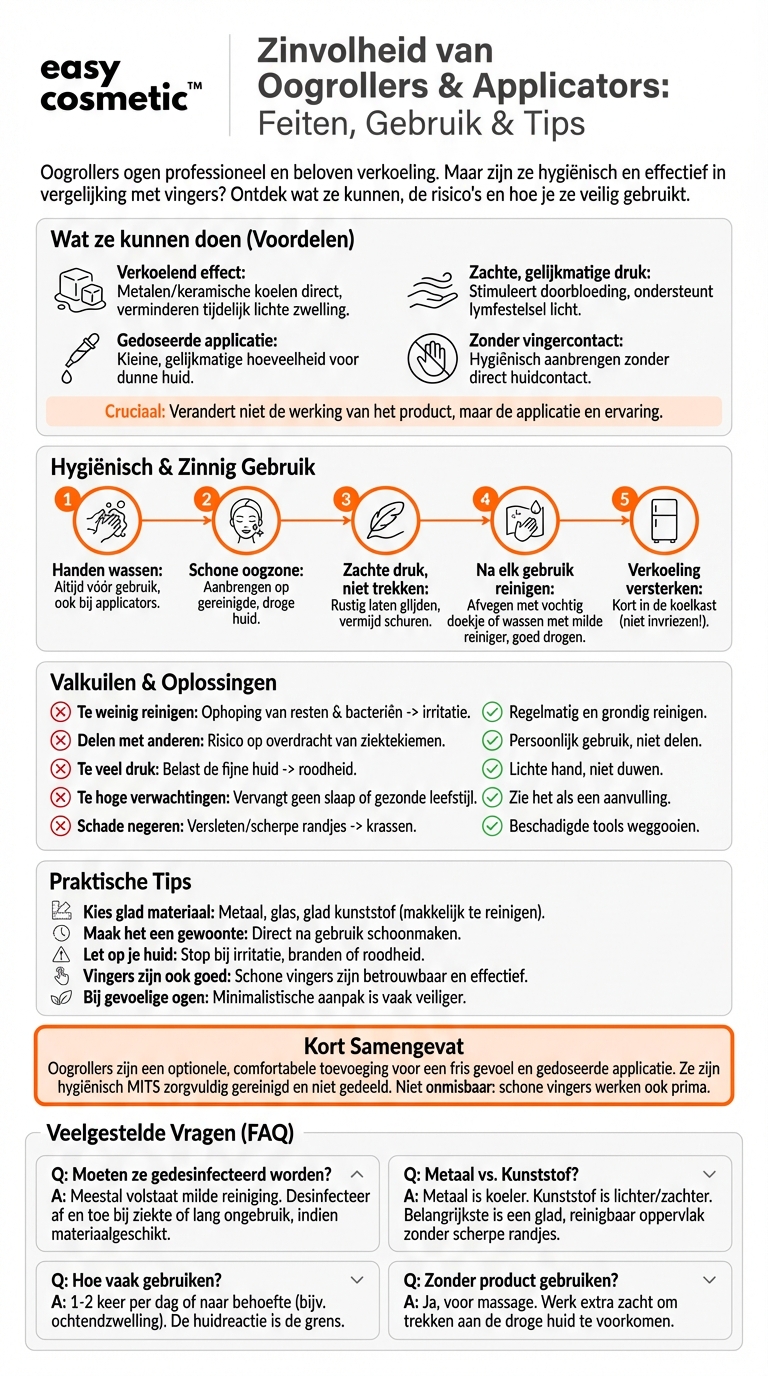 Zijn oogrollers of applicators hygiënisch en zinvol bij de oogverzorging?