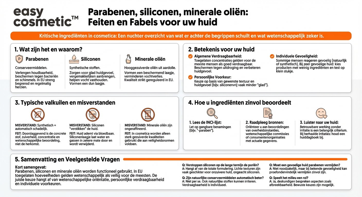Zijn parabenen, siliconen en minerale oliën echt schadelijk voor de huid?