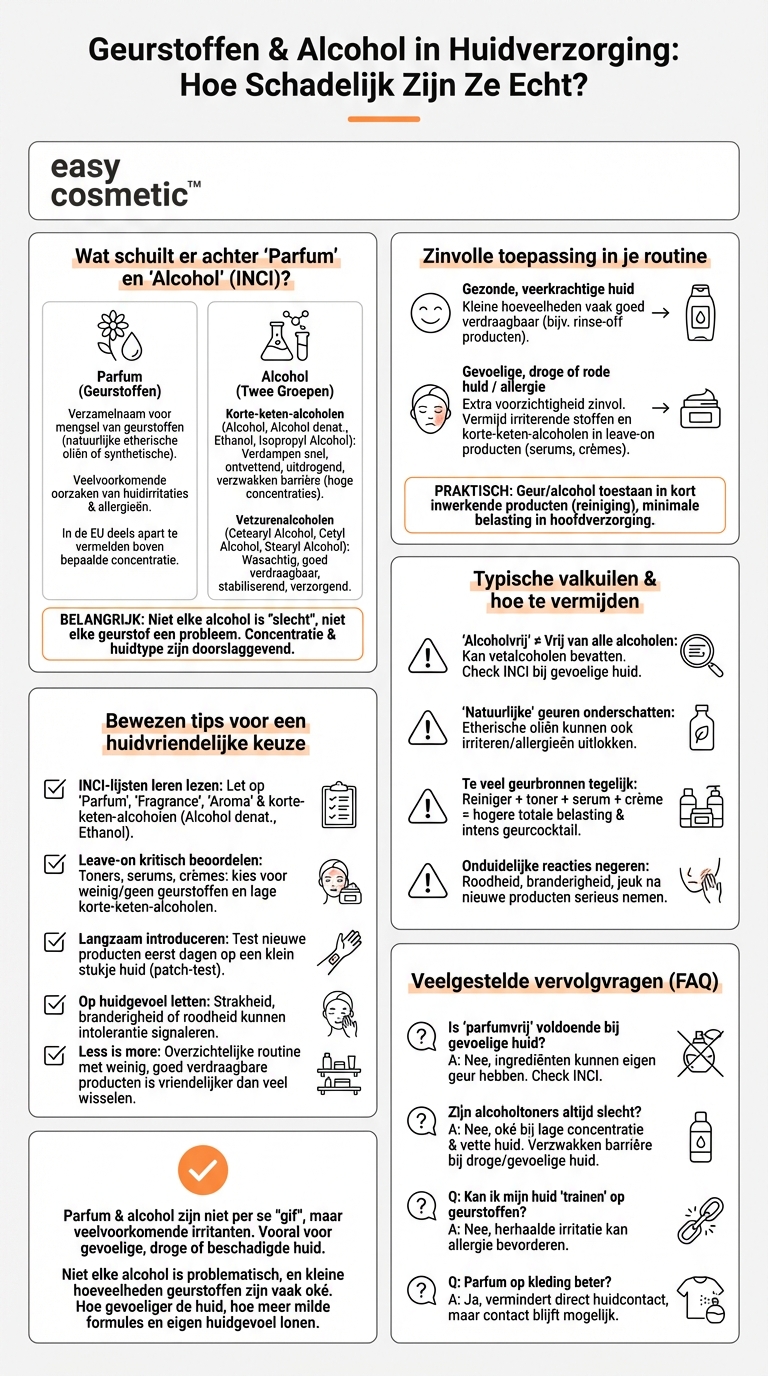 Zijn parfum en alcohol in huidverzorging echt schadelijk?