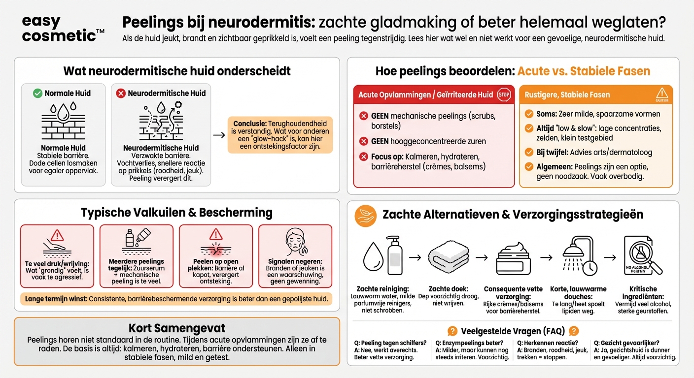 Zijn peelings bij neurodermitis of sterk geïrriteerde huid überhaupt aan te raden?