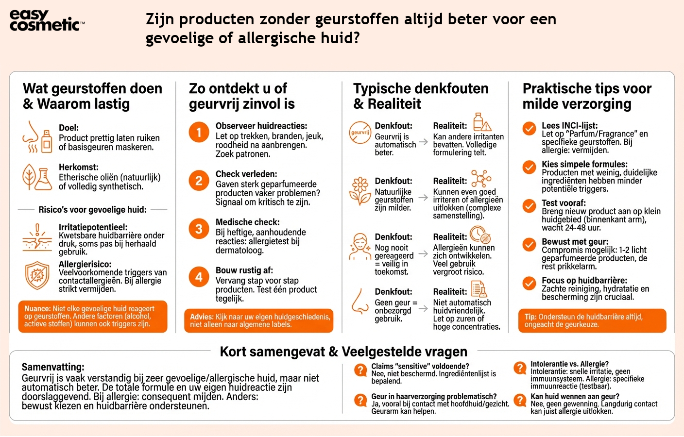 Zijn producten zonder geurstoffen altijd beter voor een gevoelige of allergische huid?