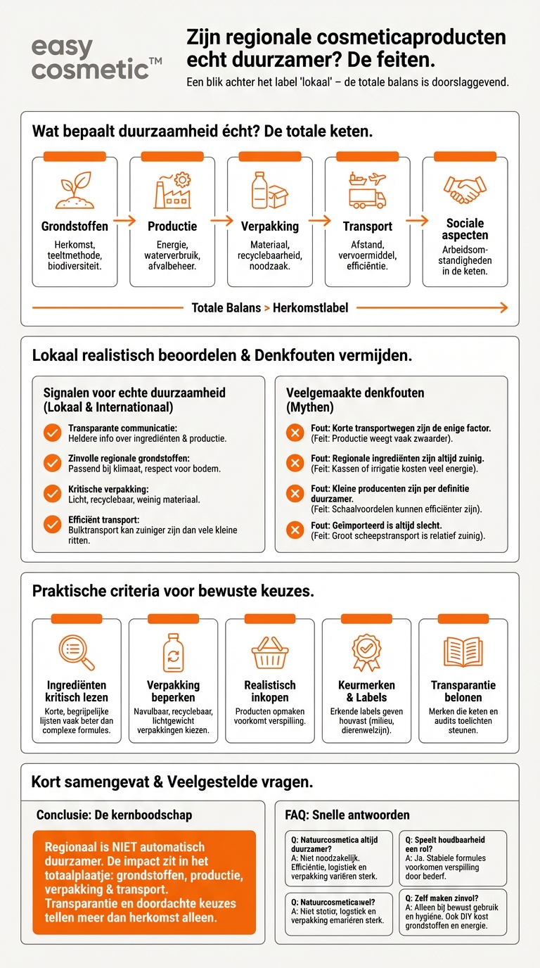 Zijn regionale en lokaal geproduceerde cosmeticaproducten echt duurzamer dan geïmporteerde merken?