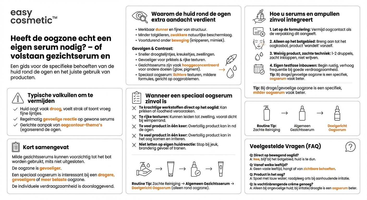 Zijn serums en ampullen geschikt voor de oogzone of heb ik een speciaal oogserum nodig?