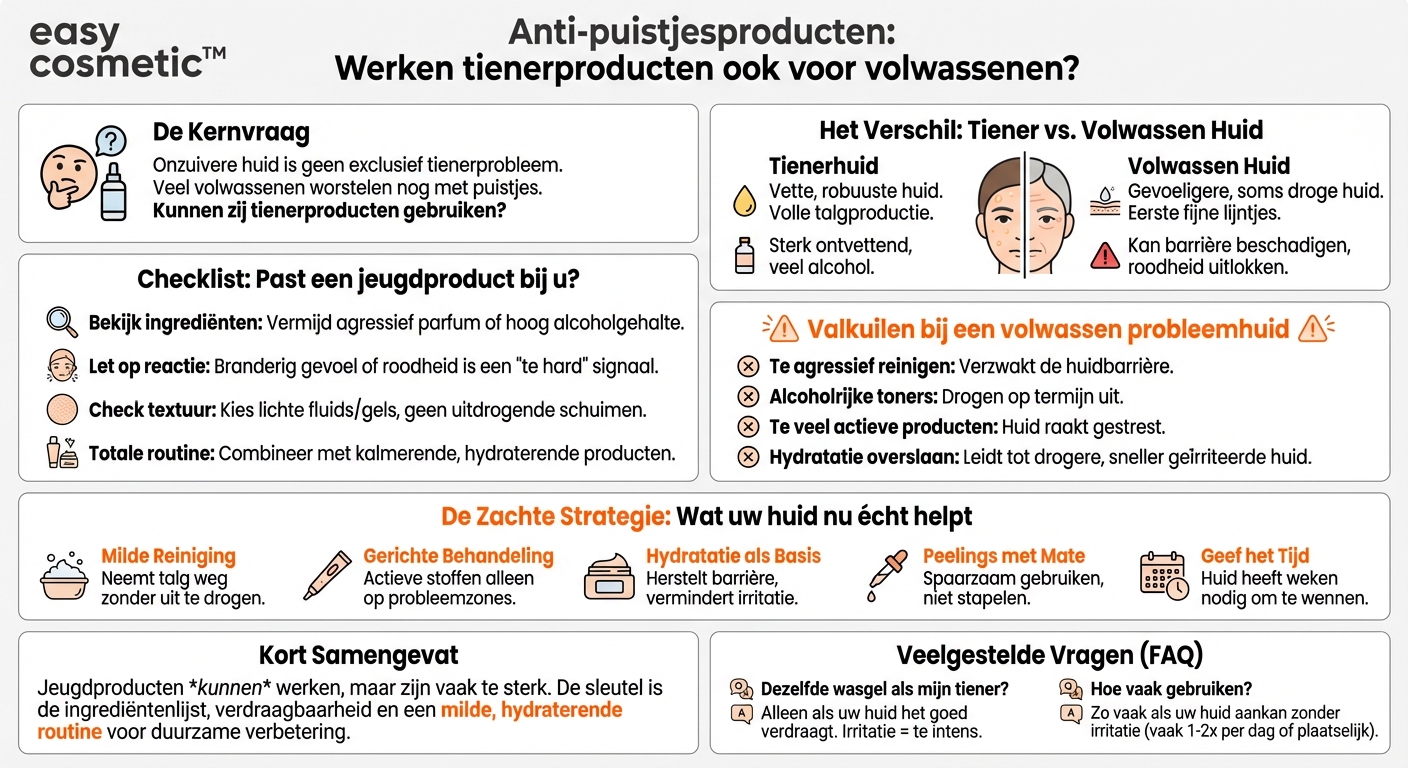 Zijn speciale anti-puistjesproducten voor jongeren ook geschikt voor volwassenen met een probleemhuid?