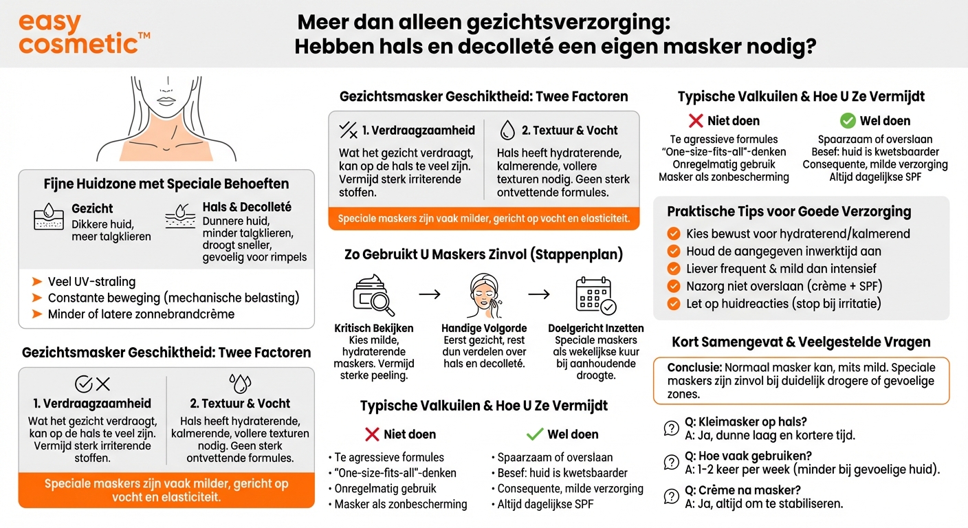 Zijn speciale maskers voor hals en decolleté zinvol of is een normaal gezichtsmasker voldoende?