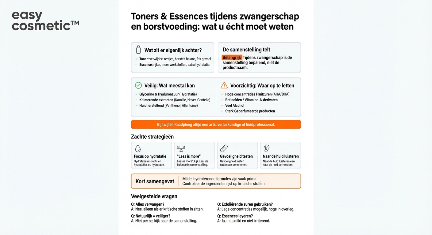 Zijn toners en essences geschikt voor gebruik tijdens zwangerschap en borstvoeding?