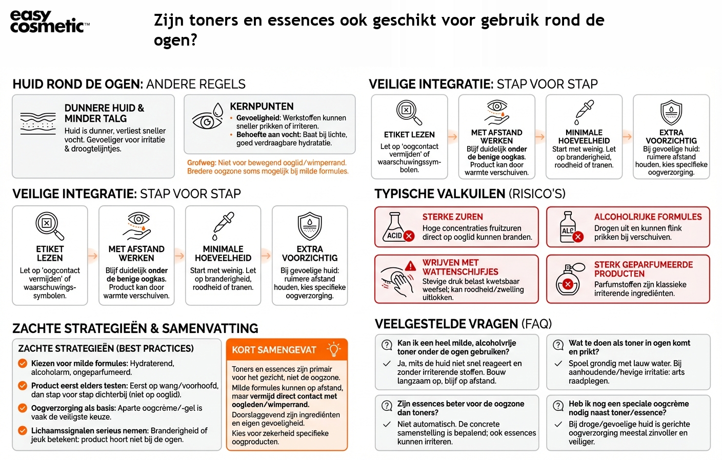 Zijn toners en essences ook geschikt voor gebruik rond de ogen?