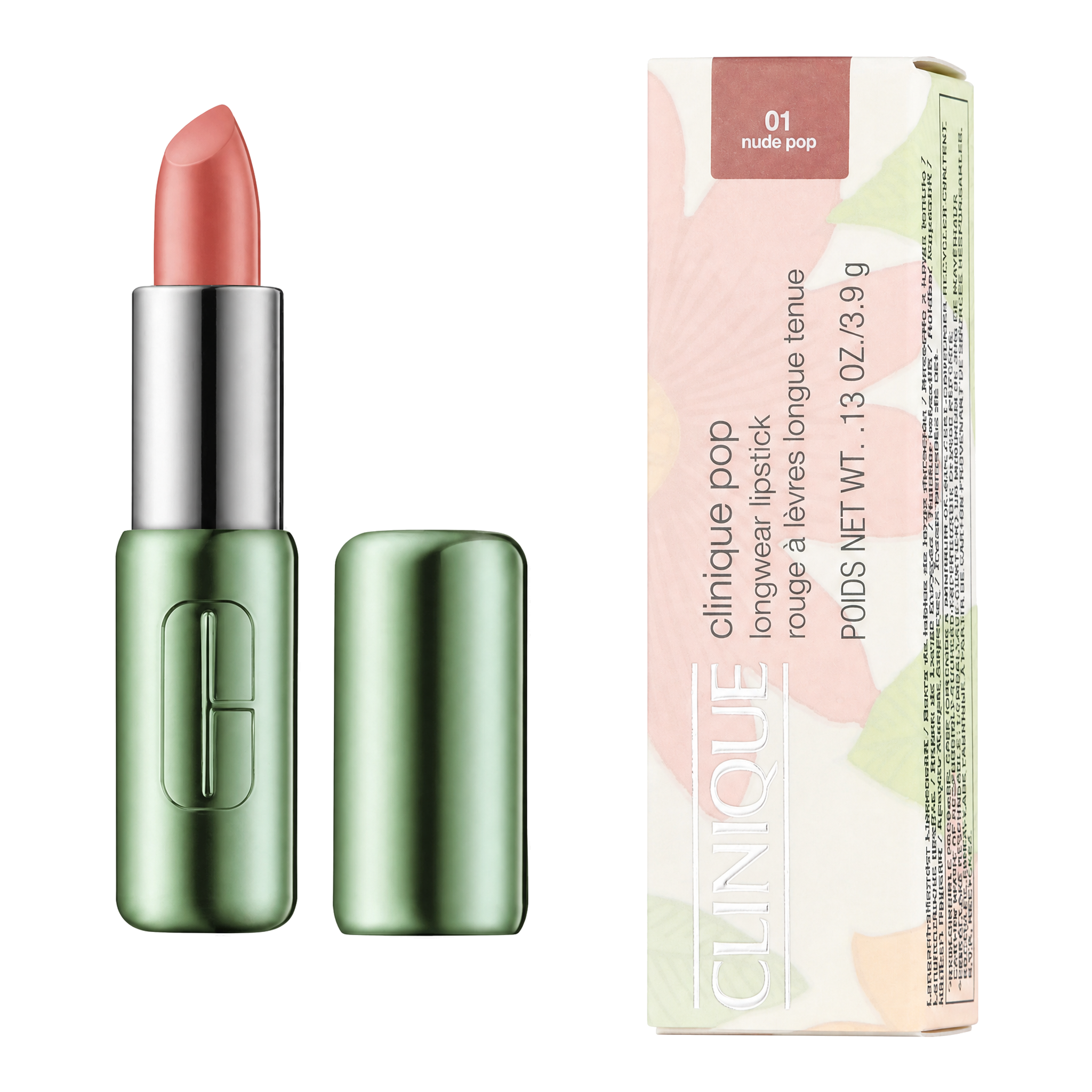 Clinique Pop Longwear Lipstick Shine 01 Nude Pop 3,9g